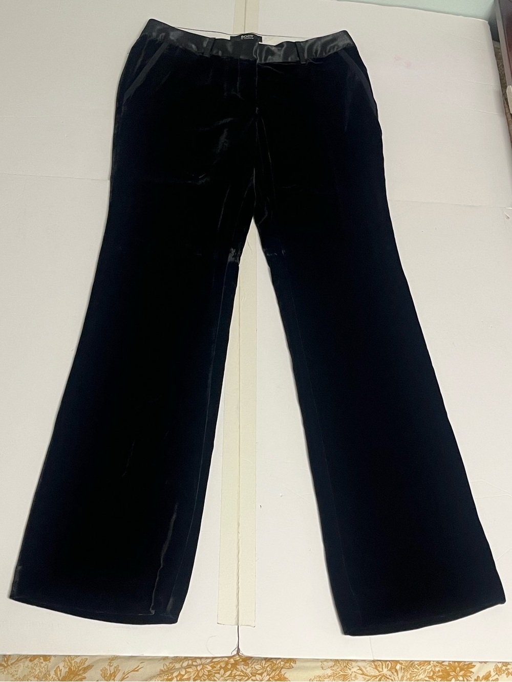 Vintage Body by Victoria Size 8 Black Silk Velvet Christie Fit Pants Y2K Trouser
